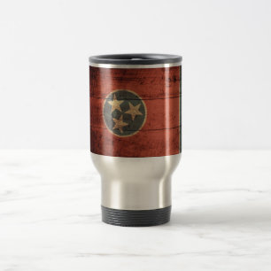 Old Wood Tennessee Flag; Travel Mug