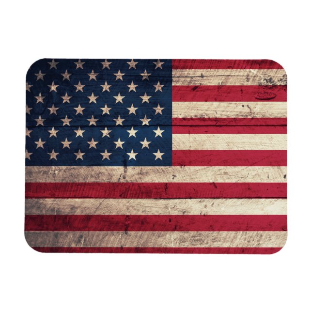 Old Wooden American Flag Magnet (Horizontal)