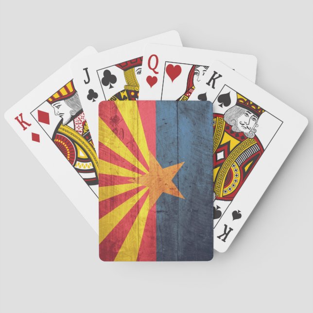 Old Wooden Arizona Flag Playing Cards (Back)