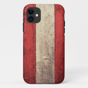 Old Wooden Austria Flag iPhone 11 Case