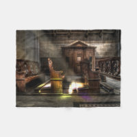 Old Wooden Church Bench with Kneeler