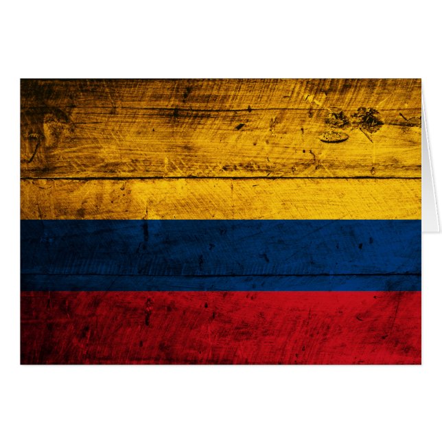 Old Wooden Colombia Flag (Front Horizontal)