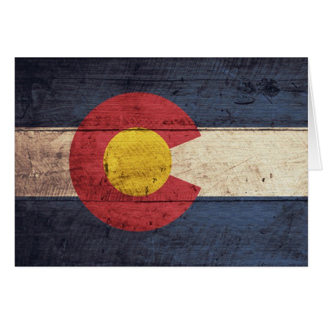 Old Wooden Colorado Flag (Front Horizontal)