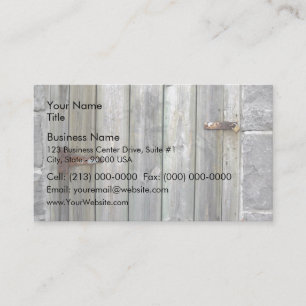 Old Wooden Door In A Stone Wall Business Card