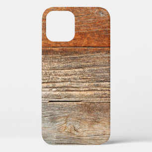 Old wooden fence. wood palisade background. planks iPhone 12 case
