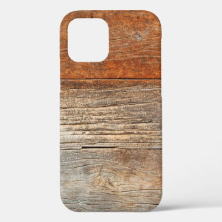 Old wooden fence. wood palisade background. planks iPhone 12 case