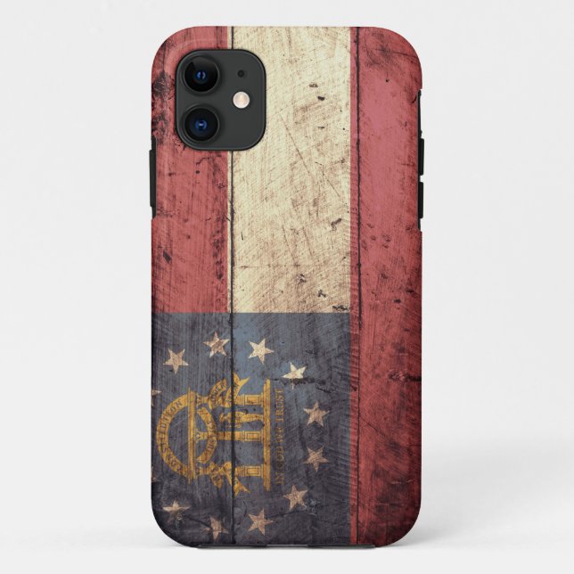 Old Wooden Georgia Flag; Case-Mate iPhone Case (Back)