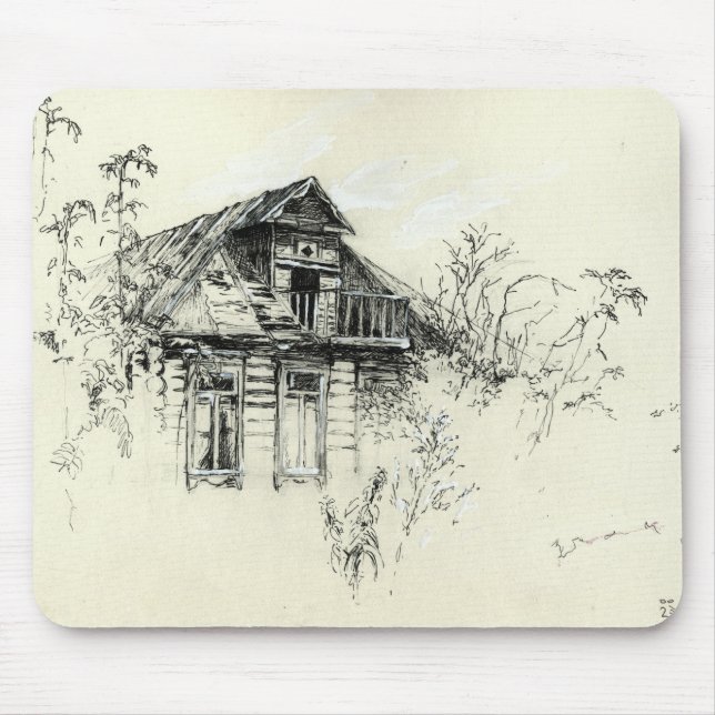 Old Wooden House in Russia Mouse Pad (Front)
