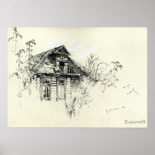 Old Wooden House in Russia Print