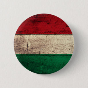 Old Wooden Hungary Flag 6 Cm Round Badge