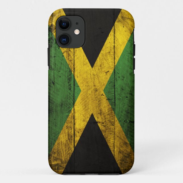 Old Wooden Jamaica Flag Case-Mate iPhone Case (Back)