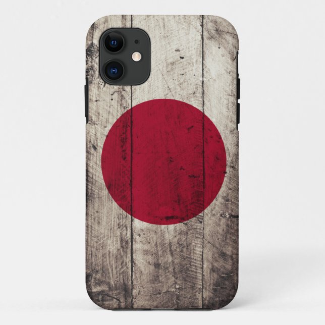 Old Wooden Japan Flag Case-Mate iPhone Case (Back)