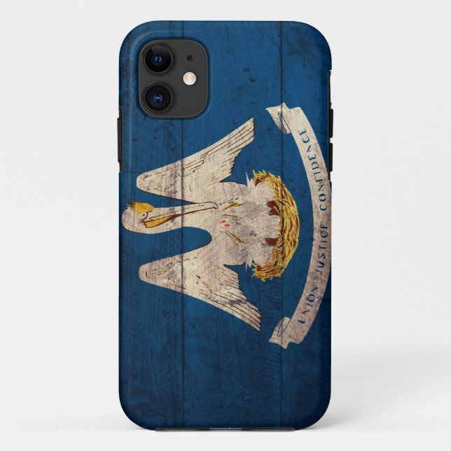 Old Wooden Louisiana Flag; Case-Mate iPhone Case (Back)