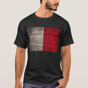 Old Wooden Malta Flag; T-Shirt