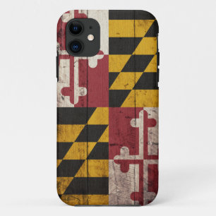Old Wooden Maryland Flag iPhone 11 Case