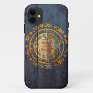 Old Wooden New Hampshire Flag; iPhone 11 Case
