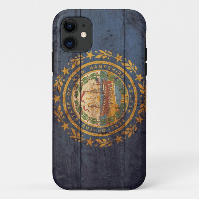 Old Wooden New Hampshire Flag; Case-Mate iPhone Case (Back)