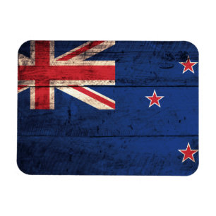 Old Wooden New Zealand Flag Magnet