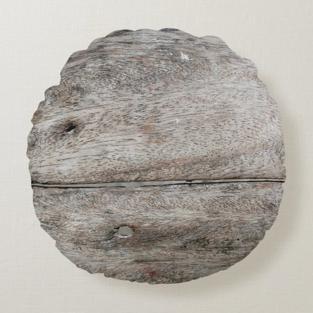 Old wooden plank taken close-up as a background de round cushion (Front)