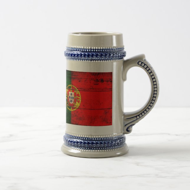 Old Wooden Portugal Flag Beer Stein (Right)