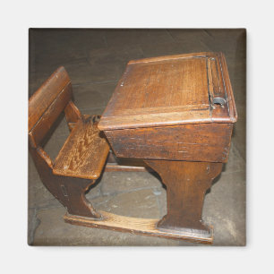 Old Wooden School Desk and Chair Magnet