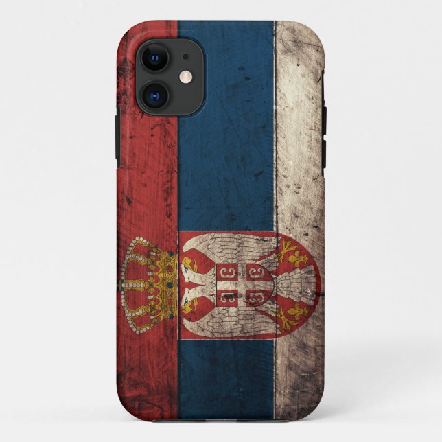 Old Wooden Serbia Flag Case-Mate iPhone Case (Back)