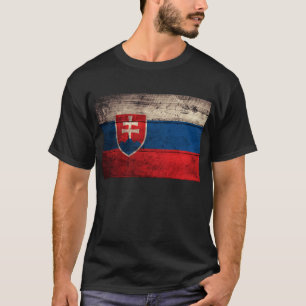 Old Wooden Slovakia Flag; T-Shirt