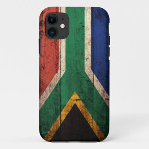 Old Wooden South Africa Flag iPhone 11 Case