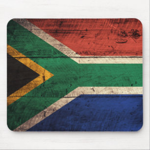 Old Wooden South Africa Flag Mouse Pad