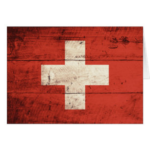Old Wooden Swiss Flag