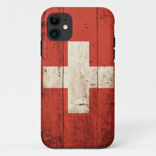 Old Wooden Swiss Flag Case-Mate iPhone Case