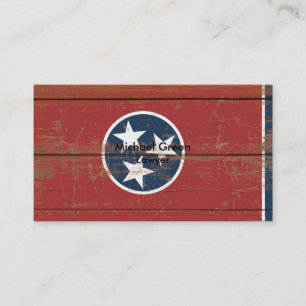 Old Wooden Tennessee State Flag Business Card