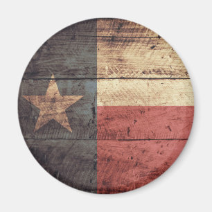Old Wooden Texas Flag; Magnet