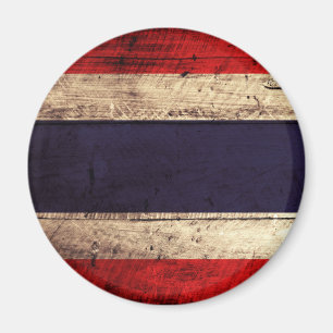 Old Wooden Thailand Flag Magnet