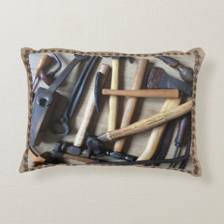 Old Wooden Tools Decorative Cushion