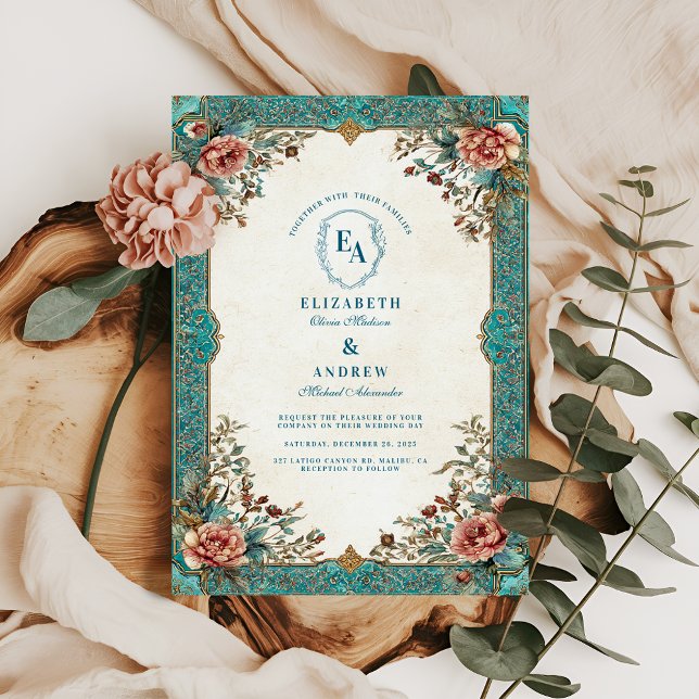 Old World Botanical Elegance Wedding Invitation (Creator Uploaded)