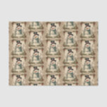 Old World Christmas Snowman Tissue Paper<br><div class="desc">A whimsical vintage design of snowman. Great for Christmas gift wrapping or for craft and decoupage projects.</div>