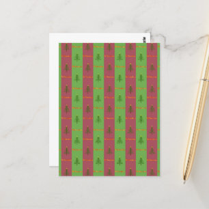Old World Christmas Tree Pattern Evergreen Postcard