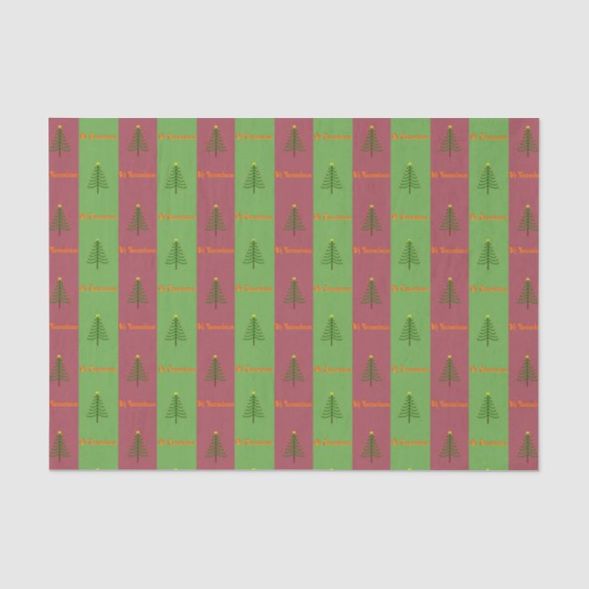 Old World Christmas Tree Pattern Evergreen Tissue Paper (Front)