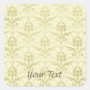 Old World Damask Pattern Square Sticker