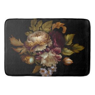 Old World Dark Floral Bouquet Bath Mat