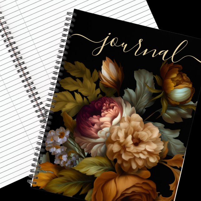 Old World Dark Painted Flower Journal (Creator Uploaded)