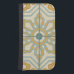 Old World Decorative Tile Pattern Samsung S4 Wallet Case<br><div class="desc">A Chariklia Zarris creation,  this old world print offers a decorative tile pattern with blue and gold on a beige background. Would make a great gift for fans of flowers and pastel prints!</div>