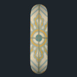 Old World Decorative Tile Pattern Skateboard<br><div class="desc">A Chariklia Zarris creation,  this old world print offers a decorative tile pattern with blue and gold on a beige background. Would make a great gift for fans of flowers and pastel prints!</div>