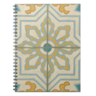 Old World Decorative Tile Pattern Spiral Notebook