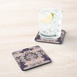 Old world design ceramic tile coaster