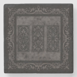 Old world design stone coaster