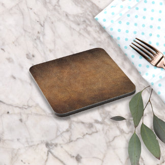 Old World Faux Leather Coaster