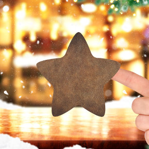 Old World Faux Leather Star Sticker