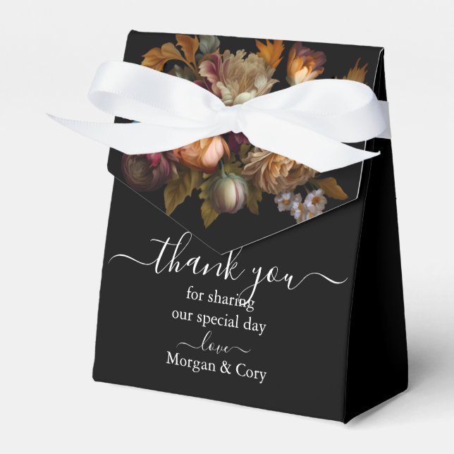Old World Floral Wedding  Favour Box (Front Side)